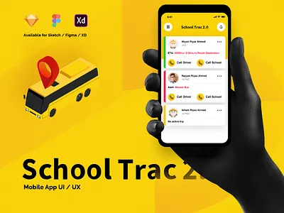 School Trac 2.0 - School Bus Tracking App app bus app bus tracking app college app download free download freebie india mobile nihalgraphics school app school bus app school driver app school kids school transportation student app student tracking tracking app transport app ux