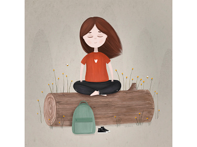 Relaxation artist artwork character cute cute art draw drawing flower girl illustration illustrator relax yoga