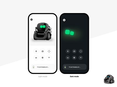 Vector rethink dark mode product design robot vector