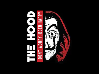 The Hood Beer Station logo by Brandall Agency beer brandall branding crime criminal design illustration logo logo design money heist