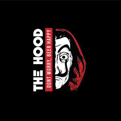 The Hood Beer Station logo by Brandall Agency beer brandall branding crime criminal design illustration logo logo design money heist