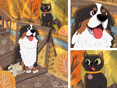 Partner in crime background catlovers cats characters characters design childrens book concept art design illustration posters