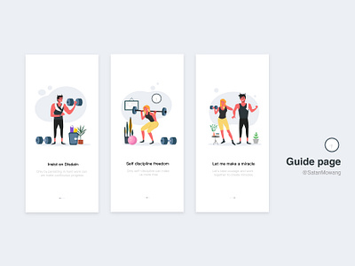 Guide page animation app flat icon illustrator logo ui ux web