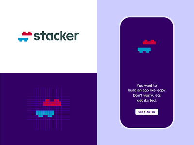 Stacker App. design application branding design development easy flat graphic illustration logo stack symbol typography ui uiux