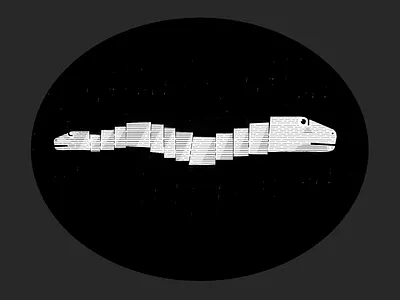 character design- Iconic illustration 2d art blackandwhite dark deep sea design eager eel fish flat design illustration monster seriously vector vector illustration