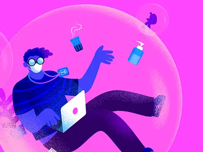 Back to work? b9 brazil colorful covid19 design grain illustration noise pandemic podcast work workplace