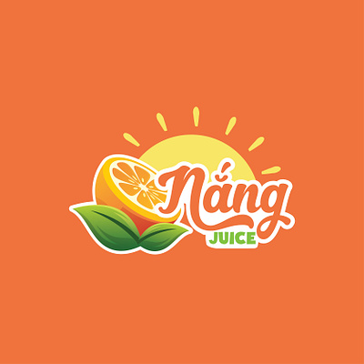 Nắng Juice - Sunshine Juice logo by Brandall Agency adobe illustrator brand identity brandall branding cartoon design flat food fruit identity illustration juice logo logo design orange orange juice organic sun sunshine vector