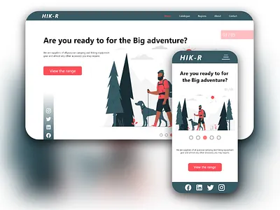 HIK-R - adventure store branding creative design design illustration illustrator material minimal mobile mobile app design ui uiux web