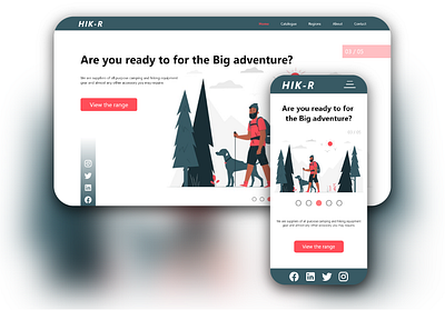 HIK-R - adventure store branding creative design design illustration illustrator material minimal mobile mobile app design ui uiux web