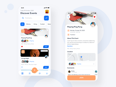 Events Mobile App app app design cards clean color colorful creative design event event app events flat interface ios minimal mobile app mobile apps simple uidesign ux