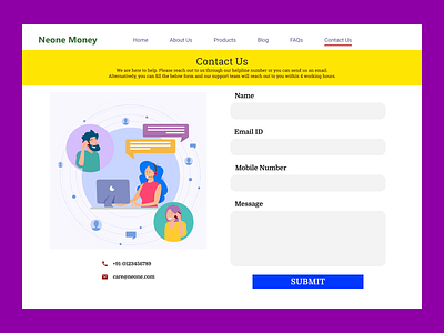Contact Us - Daily Challenge #002 contact us daily challenge fintech illustration user experience user interface web design