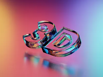 Glass 3D 3d b3d bevel blender colorfull cycles font glass glossy light lighting material metall metallic render shader text