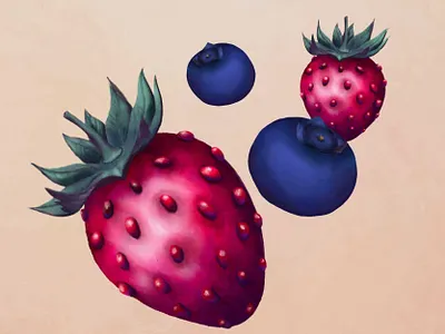 Berries digital art illustration procreate