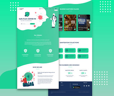 Covid-19 Website Concept abstract adobe xd clean cocept colors covid19 creativity design safety sanitization socialcare socialdistancing stayhome staysafe typography ui ui design uiuxdesign ux webdesign