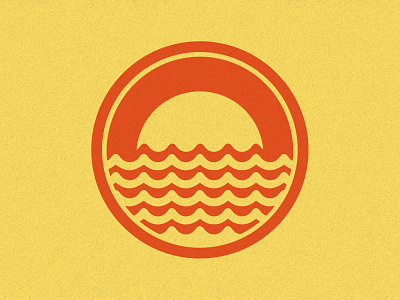 Sunrise/Sunset // Badge badge badge design badge logo beach branding design icon logo logo design retro summer sun sunrise texture textured water yellow