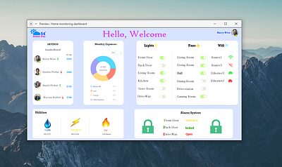 Hoe Monitoring Dashboard animation app branding design illustration logo minimal typography ui ux vector web website