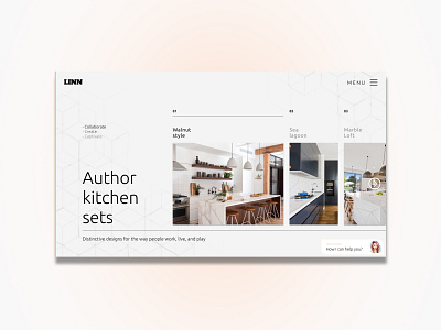 Author kitchen sets | Linn 2020 trend design elements gradients interface minimal portfolio project ui ux web webdesign webdesigner website