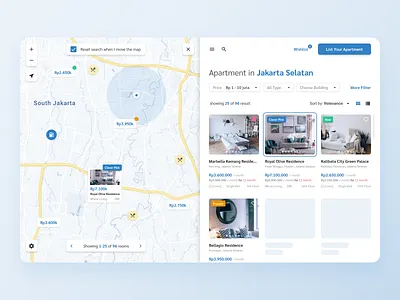 Apartment Rent Search Page ui ux web