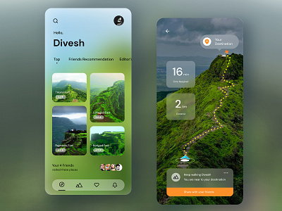 Trekking Experience on Forts in Pune app blur blurry dailyui dashboard design icon mobile navigation neumorphic neumorphism places travel traveling trek trekking ui ux web website