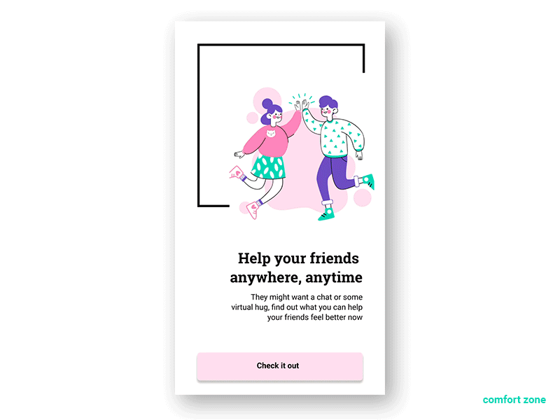 Comfort zone figma friend health mobile mobile app mobile app design ux uxui wellness