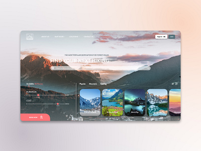 Hiking site concept | Aggregator 2020 trend aggregator design elements gradients interface minimal portfolio project ui ux webdesign website