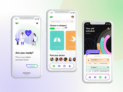 Universal medical application | Digital doctor assistant 2020 trend app application design elements gradients ios medical medicine mobile mobile app portfolio ui ux