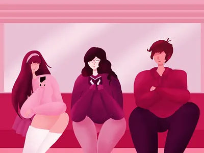 On the Train character digital illustration illustration procreate