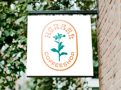 Herbal Coffeeshop Logo Sign 60s 70s brand coffee coffeeshop design earthy identity logo logodesign logodesigns logos natural nature nouveau psychedelic sign tobacco