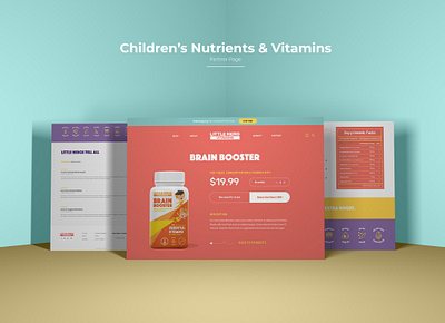 Children Nutrients & Vitamins Website Product Page branding childrens nutrients childrens product page childrens vitamins colourful website design gummy vitamins kids kids website nutrients nutrition packaging pdp product design product page ui design ux design vitamins