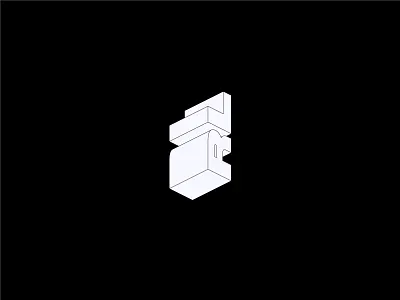 'MonoBlock' isometric logo design monogram