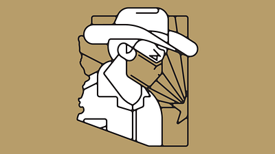 Mask Up AZ arizona az character covid cowboy desert illustration mask minimal southwest vector