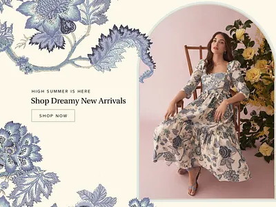 Cara Cara Hero Image fashion design hero image paisley pattern web design