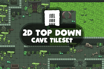 Top Down Cave Game Tileset 2d fantasy game assets game design gamedev indie game rpg tileset
