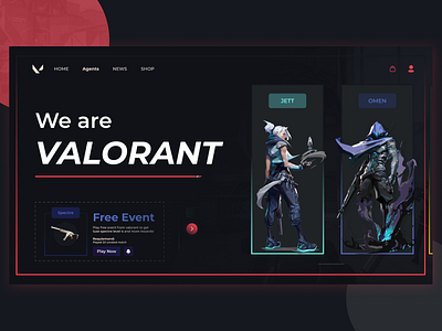 Valorant Agents dark ui design figma game game design games illustration iran jett phoenix purple riotgames tehran ui uiux ux valorant web