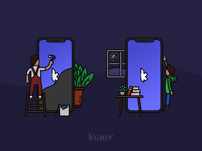 Register & Login to Klixly 🔐 2d artwork branding design dribbble flat handy illustration iphone iphonex klixly lineart login registration smartphone streaming vector