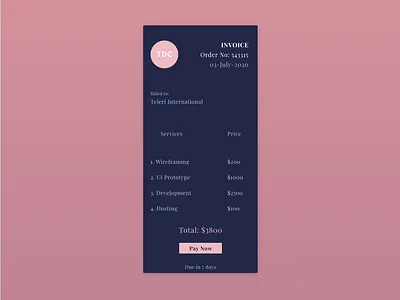 Daily UI 046 (Invoice) dailyui invoice ui ux