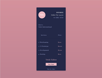 Daily UI 046 (Invoice) dailyui invoice ui ux