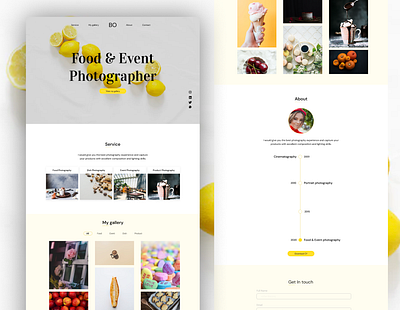 food and event photographer template design event food food app minimal photographer photography portfolio template ux