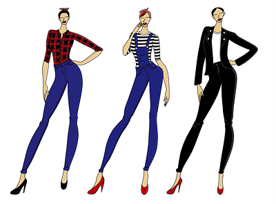 Digitalized Sketches comission design digitalized fashion graphic design illustration image consultant project sketches vector