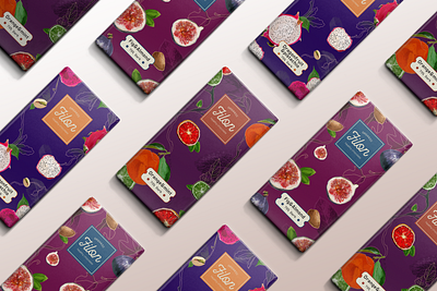 Filon - Healthy chocolate brand chocolate chocolate packaging digital illustration digitalart flavors fruits graphic design illustraion logo packagedesign packaging