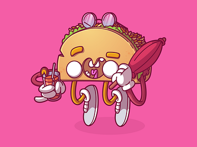⛱🌮 brazil character color cool flat fun illustration sao paulo thunder rockets vector