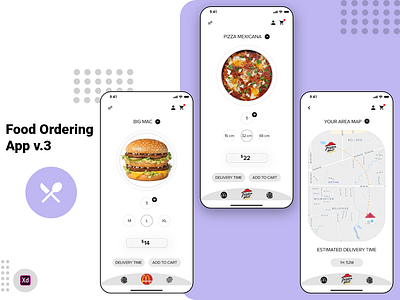 Food Ordering Mobile UI adobe xd app app design app interface branding delivery food ordering illustration ui ui ux