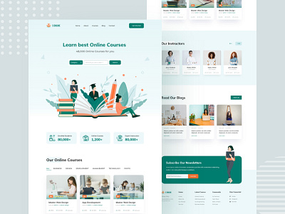 Website Design best branding illustration landing page learn online courses responsive design website design