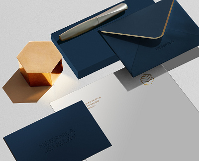 Meermila Jewelry Brand Identity - 2/9 brand branding businesscard clean design golden icon identity jewelry logo logotype luxury minimal modern sophisticated type typography ui ux vector