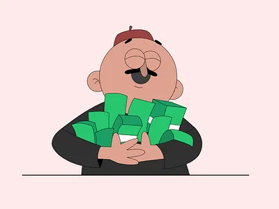 igbo man hugging money animation character character design design dribbble gravit designer illustration illustrator sketch vector vector illustration