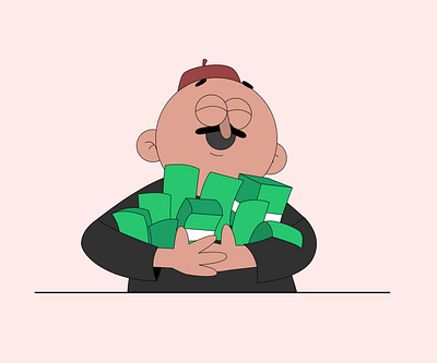 igbo man hugging money animation character character design design dribbble gravit designer illustration illustrator sketch vector vector illustration