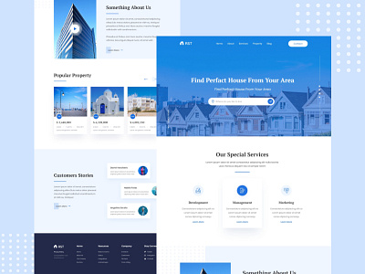 Real Estate Landing Page adobe xd estate illustration landing design landingpage real ui ui ux webdesign