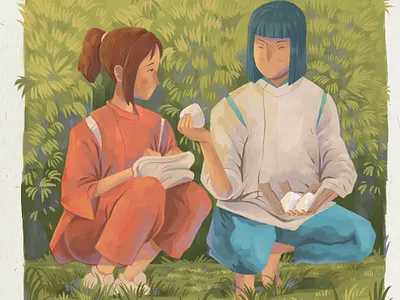 Onigiri For You digital illustration digital painting fanart ghibli illustration illustrator spirited away