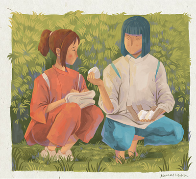 Onigiri For You digital illustration digital painting fanart ghibli illustration illustrator spirited away