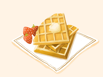 Waffle drawing food procreate